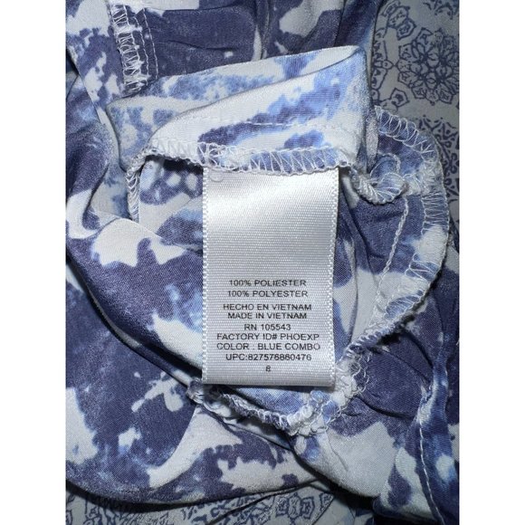 Peter Som Button Up Front Short Sleeve Shirt Dress Blue White Womens Size 8 - Picture 6 of 6